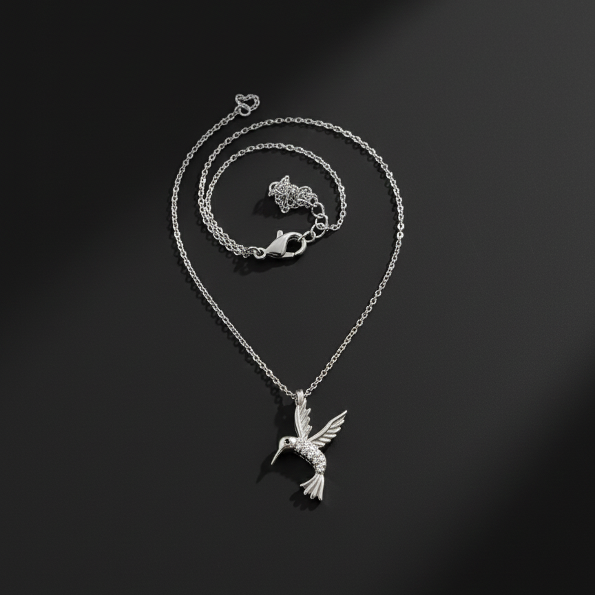 Hummingbird Pendant Chain | Silver 925 | Rhodium Polish