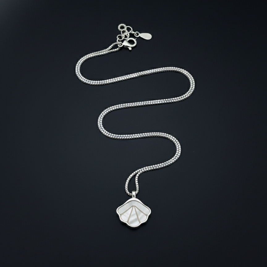 Ocean Seashell Pendant Chain | Silver 925 | Rhodium polish