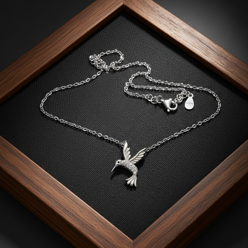 Hummingbird Pendant Chain | Silver 925 | Rhodium Polish