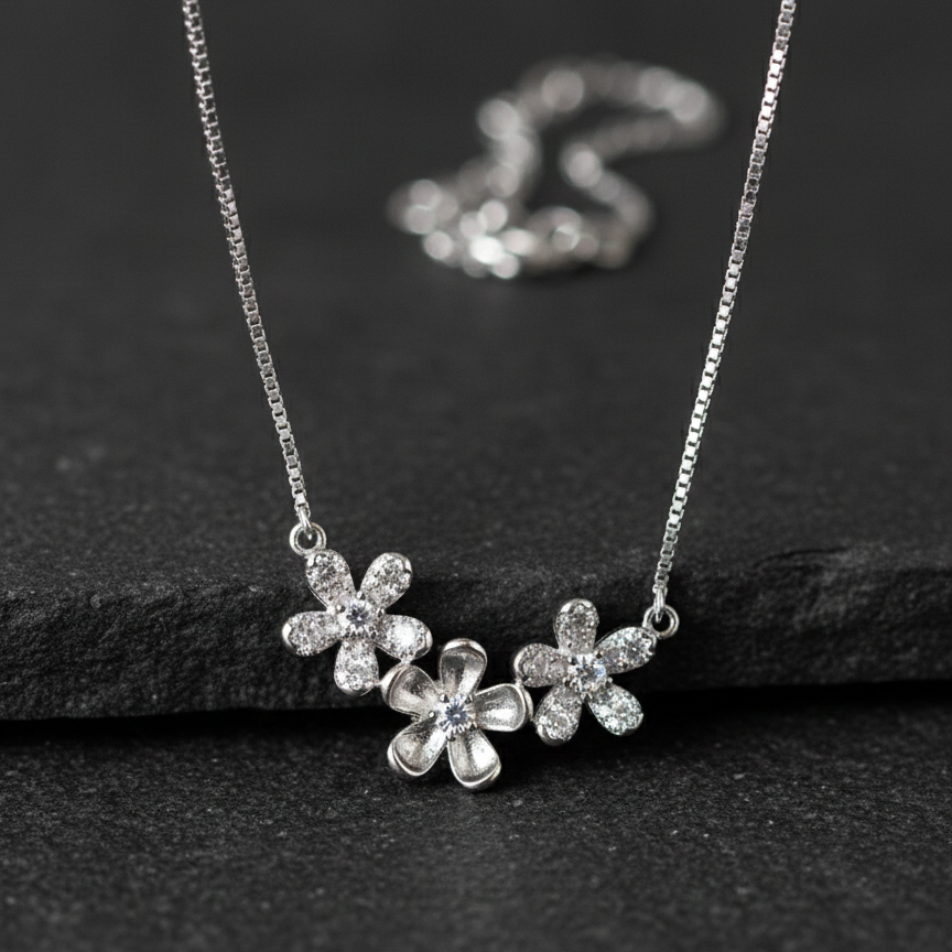 Midnight Garden Pedant Chain | Silver 925 | Rhodium Polish