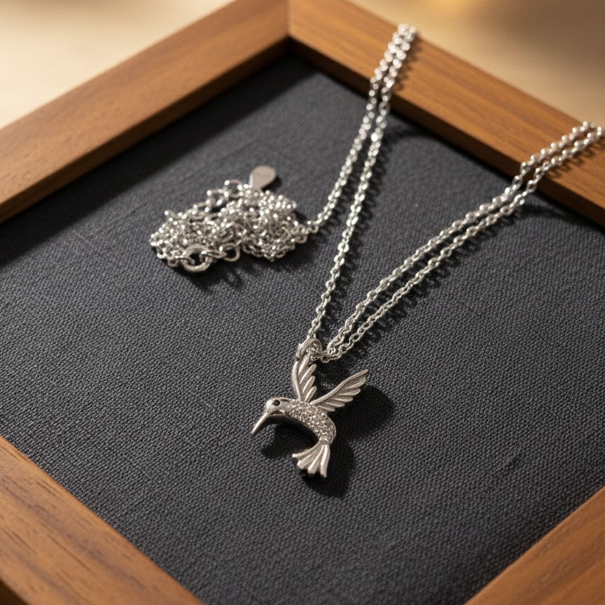 Hummingbird Pendant Chain | Silver 925 | Rhodium Polish
