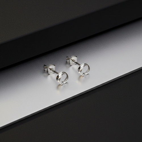 Bavel Loop Stud | Silver 925 | Rhodium Polish
