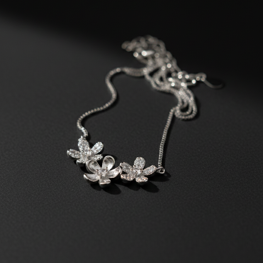 Midnight Garden Pedant Chain | Silver 925 | Rhodium Polish