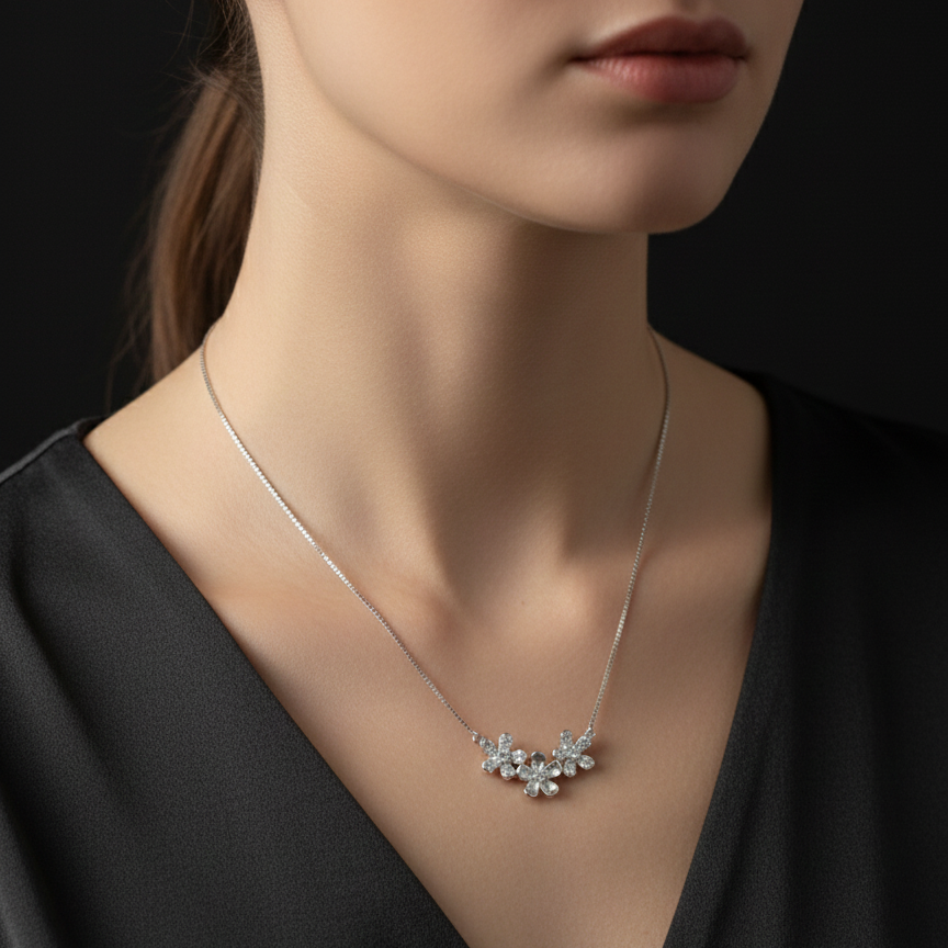 Midnight Garden Pedant Chain | Silver 925 | Rhodium Polish